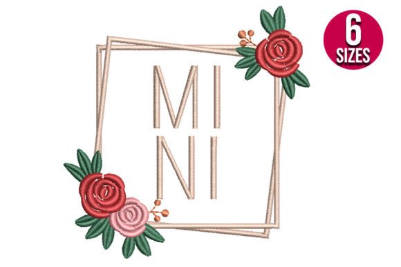 Mini with Rose Flowers Embroidery Design