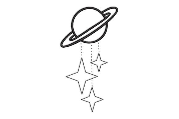 Space Planets Embroidery Design